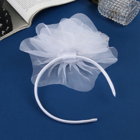 Hair cap "Schoolgirl" Galant Classic, D-16 cm, 1 cm, white-1