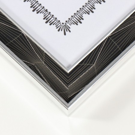 Photo frame Plastic format A4 "Abstraction of Black Lines" silver 1.5x24.6x33.3 cm-1