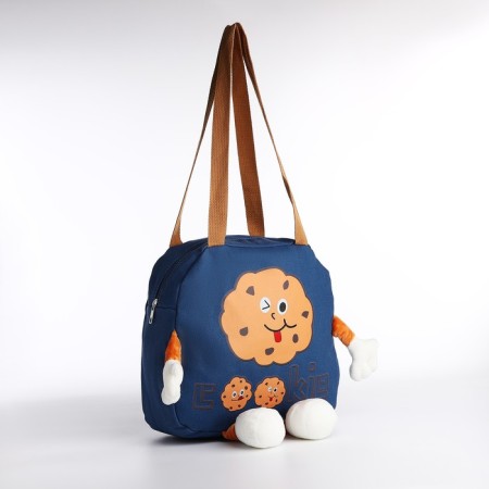 Youth bag with a zipper, blue color-1