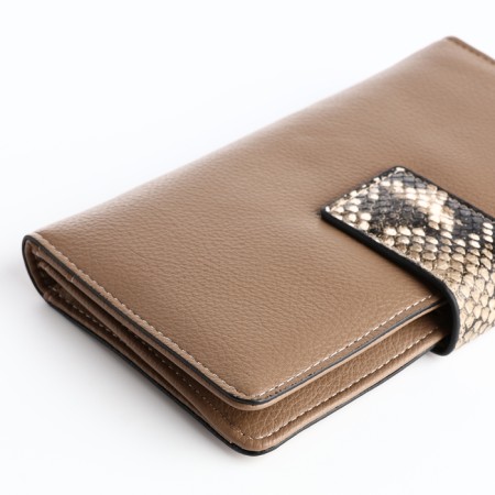 Women's wallet on magnet, beige color-2