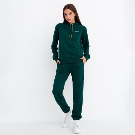 Female set (sweatshirt/pants), emerald color, size 48