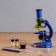 Microscope, increase in an increase of 450x, 200x, 100x, blue