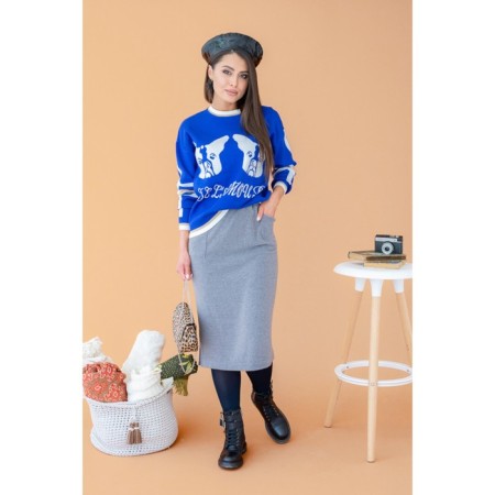 Women's sweatshirt Eliseeva Olesya, size m, blue color-1