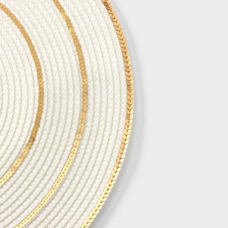 Serving napkin set 4 pcs of a share, d = 38 cm, white with gold-2