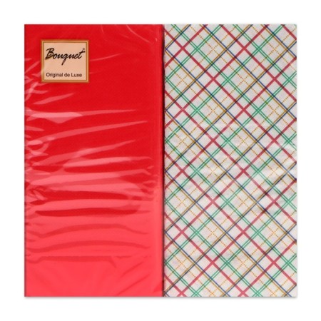 New Year's napkins paper Bouquet Original de Luxe “Cage + Red”, 2 layers, 33x33 cm, 20 pcs.-2