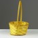 Wicker basket, d21 x 10/34 cm, yellow, bamboo