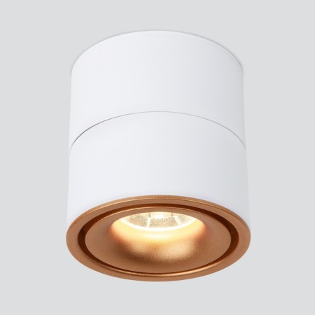 Ceiling accent light (SPOT) ELEKTROSTANDARD, KLIPS LED 15 W, 100X100X106 mm, IP20, white matte/gold color-1