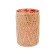 Decorative glass vase-sub-signs, 11 × 11 × 16.5 cm, pink color with golden spray