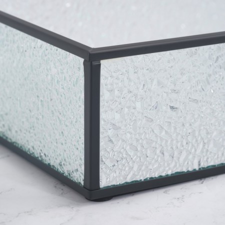 Organizer for storage "WET GLASS", 1 section, glass, with a mirror base, 29 × 17.5 cm, the color is transparent/black-4
