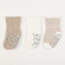 Terry sock set 3 pairs of crumb I Flowers 8-10 cm