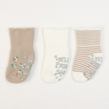 Terry sock set 3 pairs of crumb I Flowers 8-10 cm