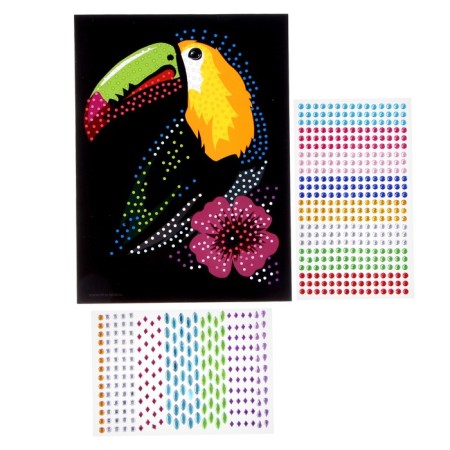 Set for creativity: mosaic with rhinestones and applique "Bird"-6