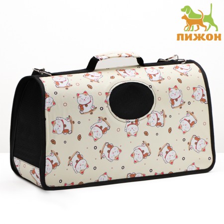 Bag - carrying for animals "cats", size L, 53 x 21 x 29 cm, beige
