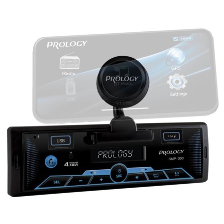 Car radio Prology SMP-300, 1DIN, USB/ FM/ BT, OS Android/ iOS, RCA 4x55 W-1