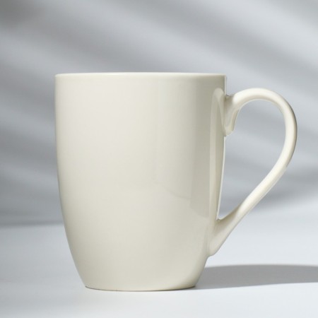 Ceramic mug with a spoon "Deer", 310 ml, white color-3