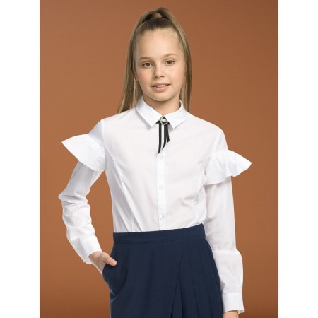 Blouse for girls, height 122 cm, white color