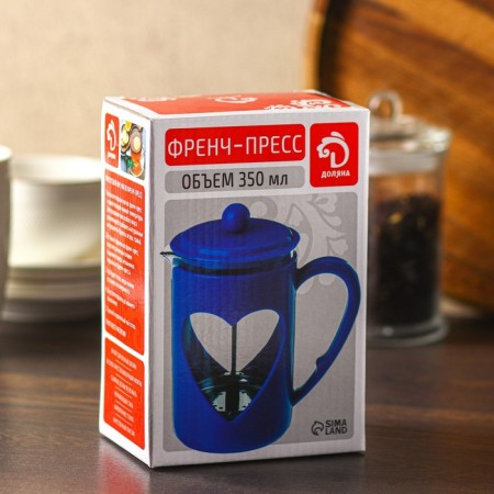 Know -hand jacket kettle - press "Compliment", 350 ml, glass, blue color-2