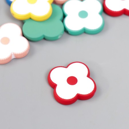 Acrylic beads "Flowers" MIX 0.4x2.3x2.3 cm-2