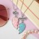 Kulons "Demetrons" Best girlfriends, color pink blue in silver, 45 cm