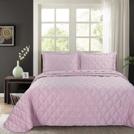 A set with a bedspread "Audrey", size 240x260 cm, 50x70 cm - 2 pcs, color ash rose