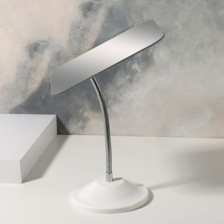 Desktop mirror, on a flexible leg, mirror surface 13.5 × 16.5 cm, white color-4