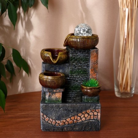 Fountain "Mine" Stones, 15x12.5x24 cm (with backlight)