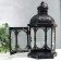 Climber Metal, glass "Lantern - Blooming monograms" D -10 cm black 13.5x15x29 cm