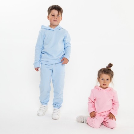 Costume for a girl (sweatshirt, trousers) is laid down, the color is light pink, height 86 cm-5