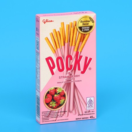 Pocky biscuit sticks with strawberries, 45 g