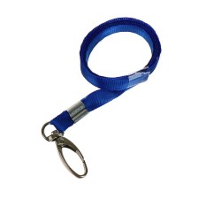 Baiga tape width-9mm, length-80cm with a wide metal carbine, blue