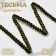 Decorative braid "Chanel", 8 mm, 10 ± 1 m, black/gold color