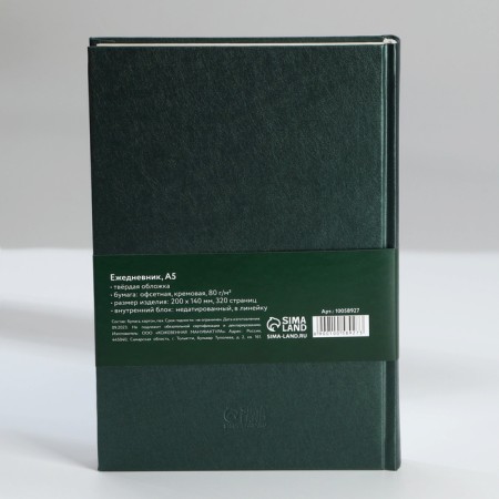 Deliciper of Leduced A5, 160 liters. Solid cover. Leatherette. Green. Cream block-11