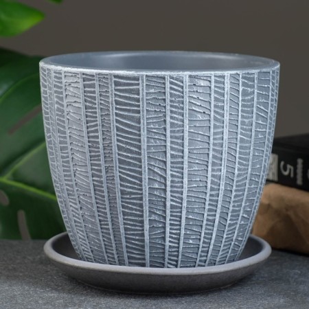 Flower Pot "Metro" Gray Beton, 1.31 liters