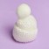 Knitted hat with pompom, set of 5 pcs., White color