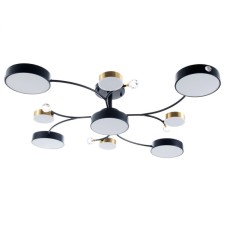 Terra chandelier 9XLED 168W 3000-6000K black and gold 80x80x21 cm Bayerlux