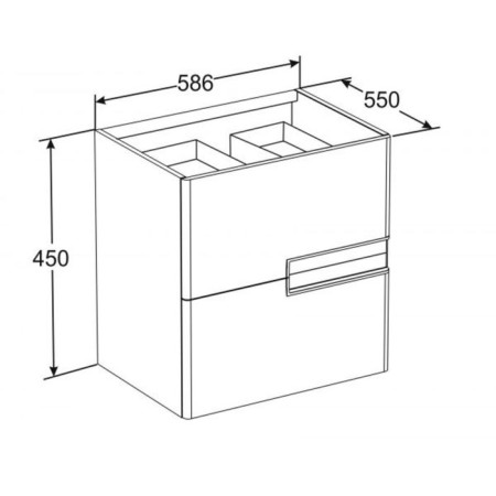 Roca Victoria Nord Black Edition sink module, size 59 x 55 cm, white color-2