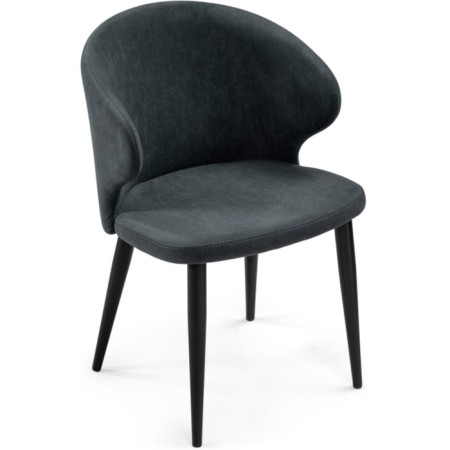 Chair on the metal frame Alsisar metal/velor, black/gray 52x58x81 cm-4