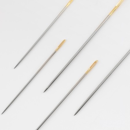 Embroidery needles No. 1-5, d = 0.84-1.14 mm, with a golden ear, 12 pcs, N-311-1