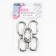 Oval -karabin, 38 × 24 mm / 29 × 15 mm, thickness - 4.5 mm, 5 pcs, silver color