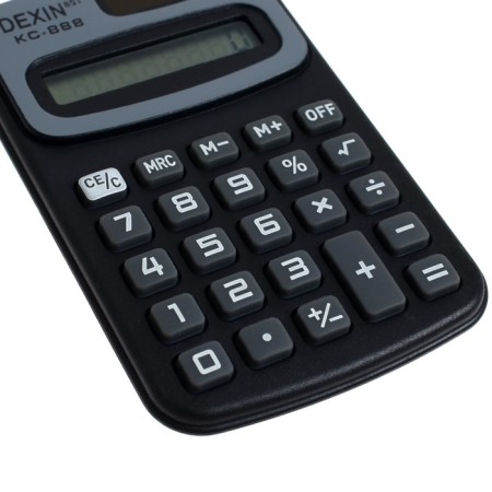 Pocket calculator with cover 8 - discharge, KC - 888, works on battery (AG 10 tablet)-7