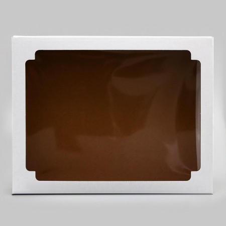 Box of a team without printing a lid is a white one with a window 29 x 23.5 x 6 cm-1