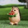 Garden figure "Hedgehog with berries" 16cm
