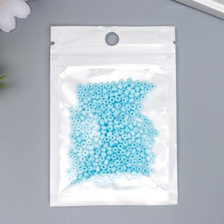 Glass beads 8/0 "Marshmallow. Matte. Blue Water" 10 g-2