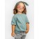 Children's jump (T-shirt, trousers), height 122-128 cm, mint color, gray color