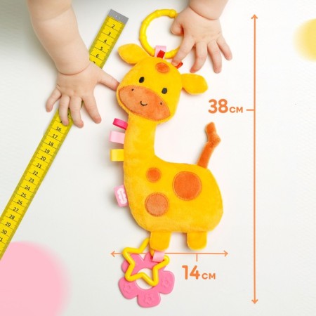 Slice Soft “Crispy Giraffe” suspension, rattle, teething, rustling, crumbs-4