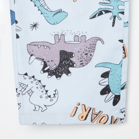 Pajama nursery from a flannel (shirt, trousers) KAFTAN "Dino", size 110-116, blue-9