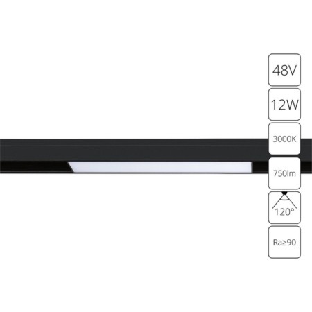 Magnetic track lamp Arte Lamp Linea A4642PL-1BK, LED, 12 W, 2.2x40.6x4.4 cm, 750 lm, black-3