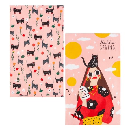 A set of kitchen towels of the Hello Spring 35x60cm-2pcs, 100% cotton-1