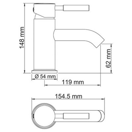Wasserkraft Main 4105 sink mixer, single -leaf, spill 119 mm, chrome-3