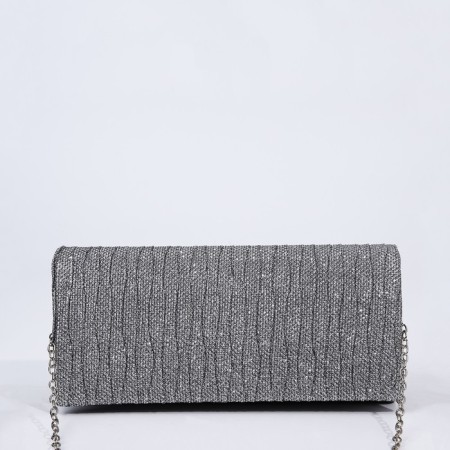 Magneta bag, long chain, silver color